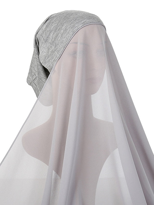 Muslim Women Hijabs Chiffon Shawl Head Scarf Islamic Ramadan Prayer Headwraps Bandage Adjustable Musulman Femme Veil - LuckyFash™
