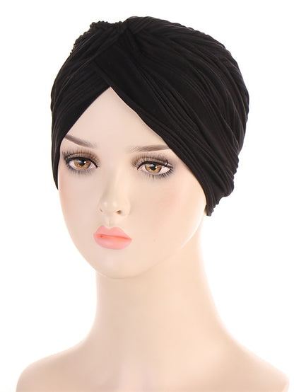 Indian Twist Knot Women Muslim Fold Hijab Turban Inner Caps Hair Care Hat Bonnet Headwear Wrap Head Scarf Femme Cover Beanies - LuckyFash™