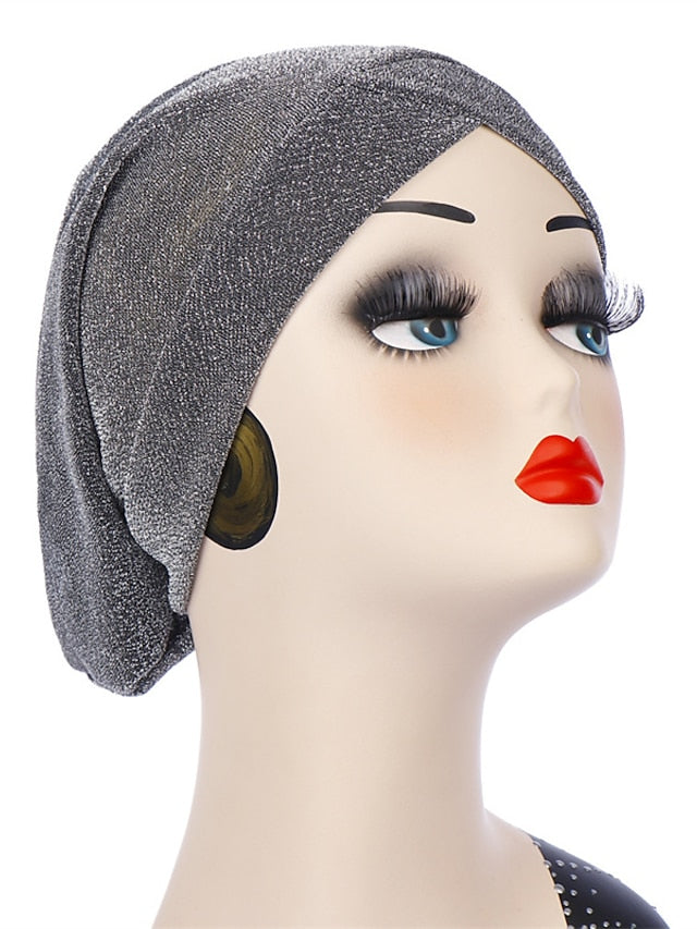 Women Hat Forehead Crossed Arab Indian Muslim Hijab Headwrap Hat Headwear Islamic Turban Solid Colors Turban Inner Cap Bonnet Fashion - LuckyFash™
