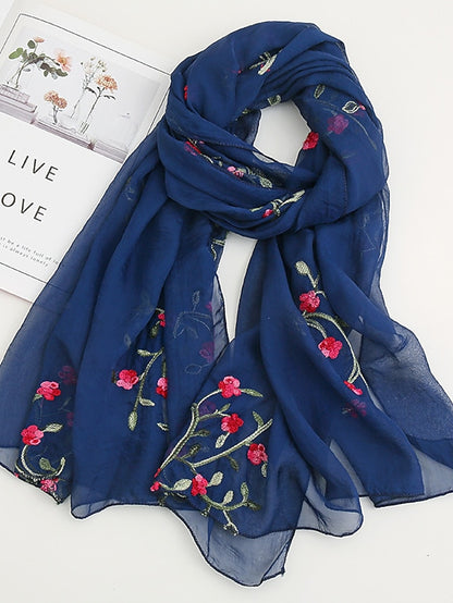 Women's Scarves Daily Holiday Flowers Cotton Polyester Vacation Bohemia Sunscreen Outdoor Casual 1 PC - LuckyFash™