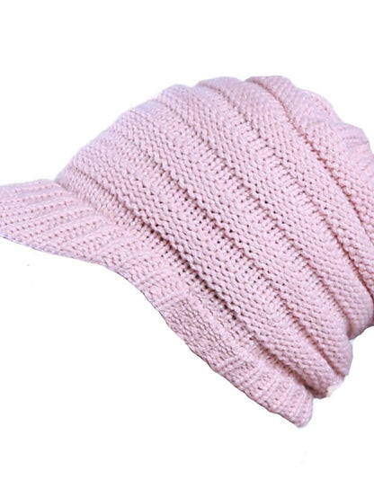 Women's Hat Baseball Cap Black Pink Dark Gray Outdoor Home Daily Knit Pure Color Windproof Warm Dustproof - LuckyFash™