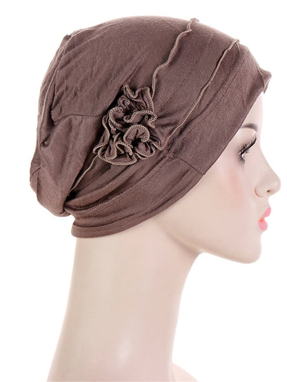 Women Turban Hat African Turban Covers Vintage Plain Head Wraps Soft Beanie Hat Headwear for Female - LuckyFash™