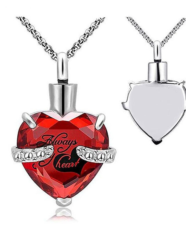 ulatree urn necklaces for ashes cremation jewelry for ashes urns for human ashes heart necklaces for women memorial pendant always in my heart - LuckyFash™