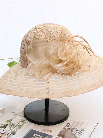 Women's Hat Bucket Hat Sun Hat Black And White Black Pink Party Outdoor Dailywear Floral Floral Portable Windproof Comfort - LuckyFash™