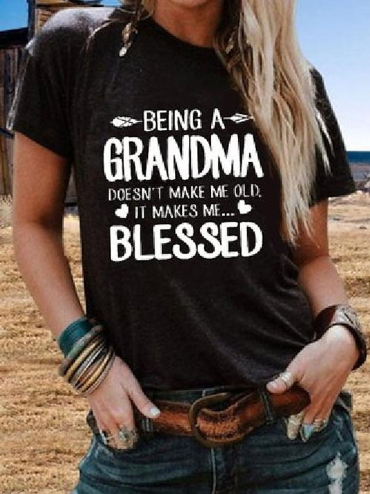 Being A Grandma Cotton-Blend Tshirts - LuckyFash™