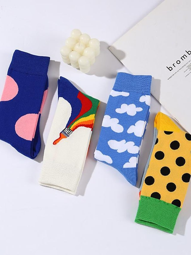 Women's Crew Socks Home Office Daily Spandex Nylon Cotton Basic Casual Classic Warm Elastic 1 Pair - LuckyFash™