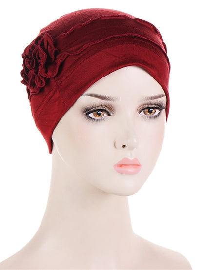 Women Turban Hat African Turban Covers Vintage Plain Head Wraps Soft Beanie Hat Headwear for Female - LuckyFash™