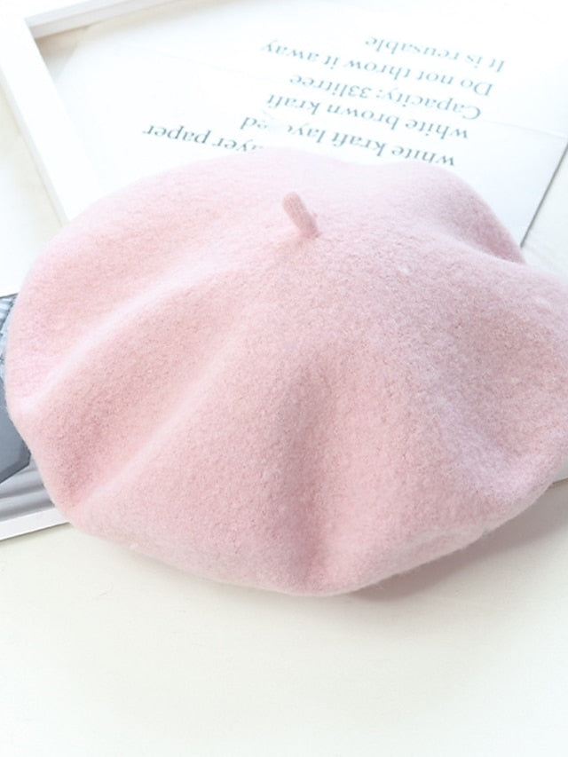 Women's Hat Beret Hat Winter Hats Green Black Purple Outdoor Street Dailywear Knit Pure Color Comfort Warm Breathable - LuckyFash™