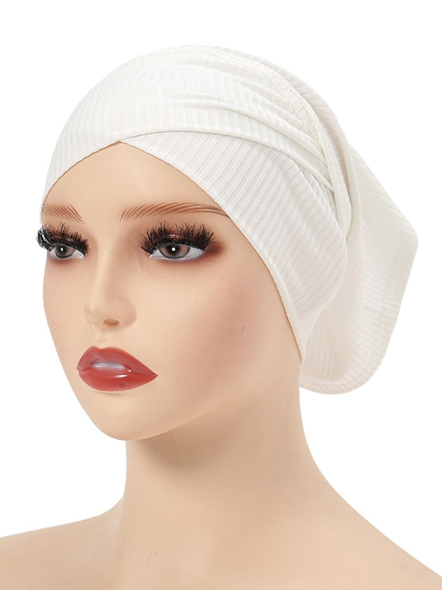 Simple Turban Cap Muslim Hijab Women Head Scarves Islamic Underscarf Bonnet Headscarf Stretch Jersey Cap Solid Color Muslim Turban Hats - LuckyFash™