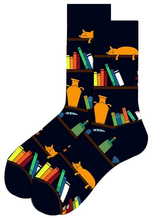 Unisex Crew Socks Work Daily Holiday Animal Patterned Dot Flower Polyester Cotton Simple Casual Lolita Casual Cute Casual / Daily 1 Pair - LuckyFash™