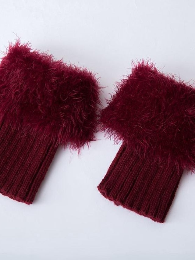 Leg Warmers Boot Cuffs Work Daily Solid Color Acrylic Fibers Basic Classic Warm 1 Pair for Women - LuckyFash™