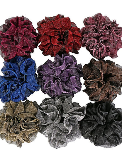 Bling Scrunchies Giant Large Intestine Big Hair Ties Elastic Rubber Bands Glitter Ponytail Holder Hijab Volumizing Scrunchies for Women - LuckyFash™