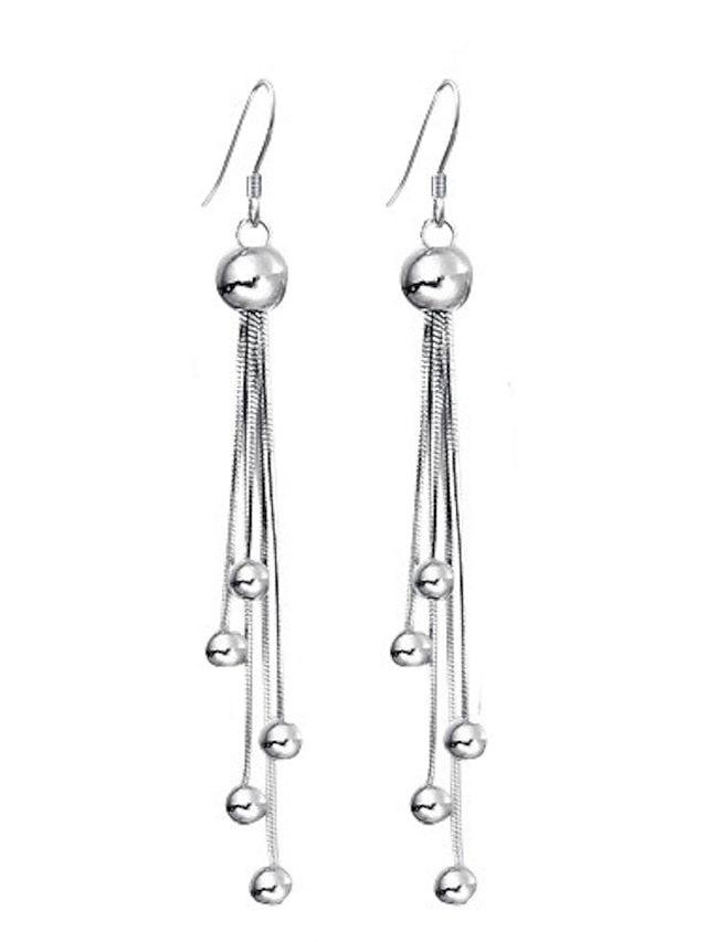 Women's Drop Earrings Dangle Earrings Tassel Fashion Sterling Silver Earrings Jewelry Silver For Party Casual Daily - LuckyFash™