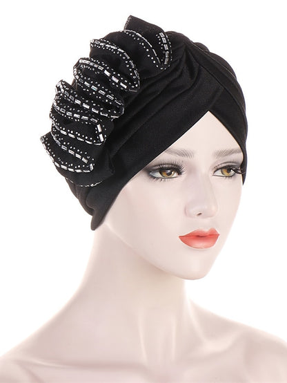 Lastest Flower Turban Bonnet for Women Muslim Hijab Headscarf Cap Wedding Party Headwear Turbante African Headtie - LuckyFash™