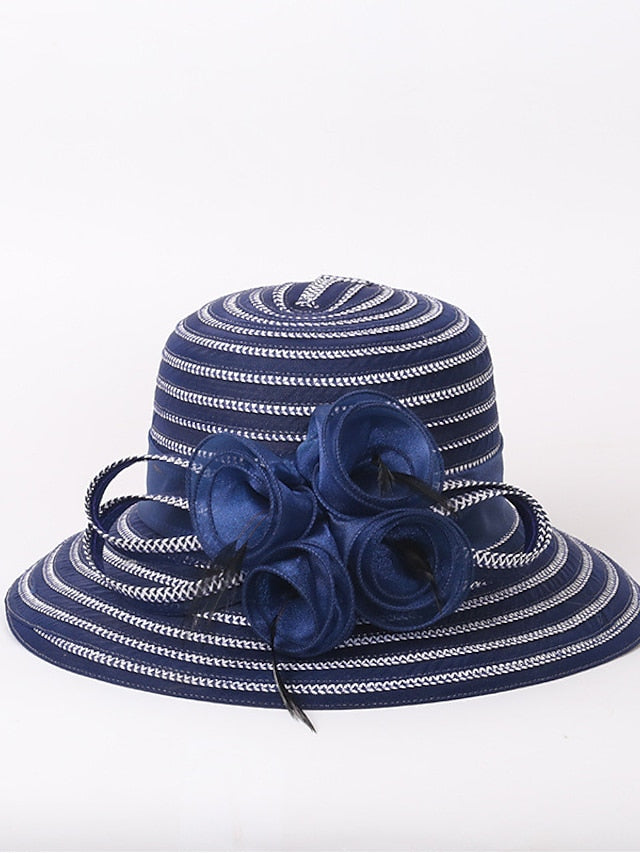 Women's Hat Bucket Hat Straw Hat Blue Pink Beige Party Outdoor Dailywear Floral Floral Windproof Comfort Breathable - LuckyFash™