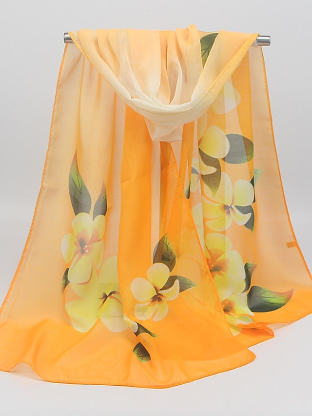 Women'S Spring And Summer Printed Chiffon Scarf Scarf Shawl Small Gauze Scarf - LuckyFash™