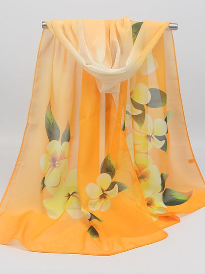 Women'S Spring And Summer Printed Chiffon Scarf Scarf Shawl Small Gauze Scarf - LuckyFash™