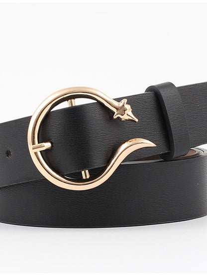 Women's Unisex PU Buckle Belt PU Leather Prong Buckle Plain Casual Classic Party Daily Black Pink Red Brown - LuckyFash™