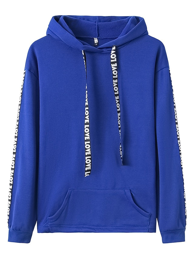 Women's Hoodie Pullover Basic Casual Black Blue Pink Plain Solid Colored Street Hooded Long Sleeve S M L XL XXL - LuckyFash™