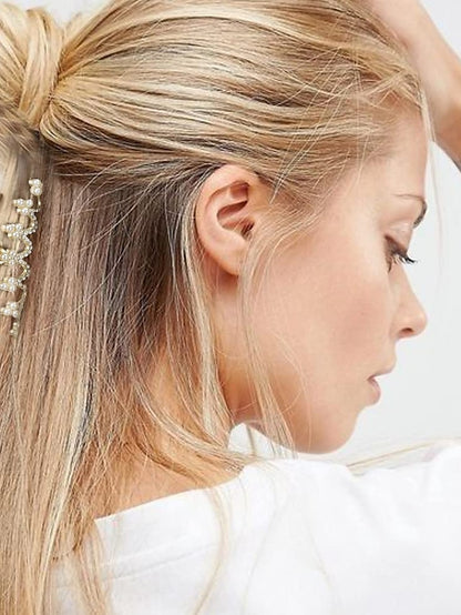 AOPRIE Pearl Metal Hair Clips for Women 2.5 In Small Size Claw Clip for Girls Hair Clips Claw Hair Accessories for Women Gold - LuckyFash™