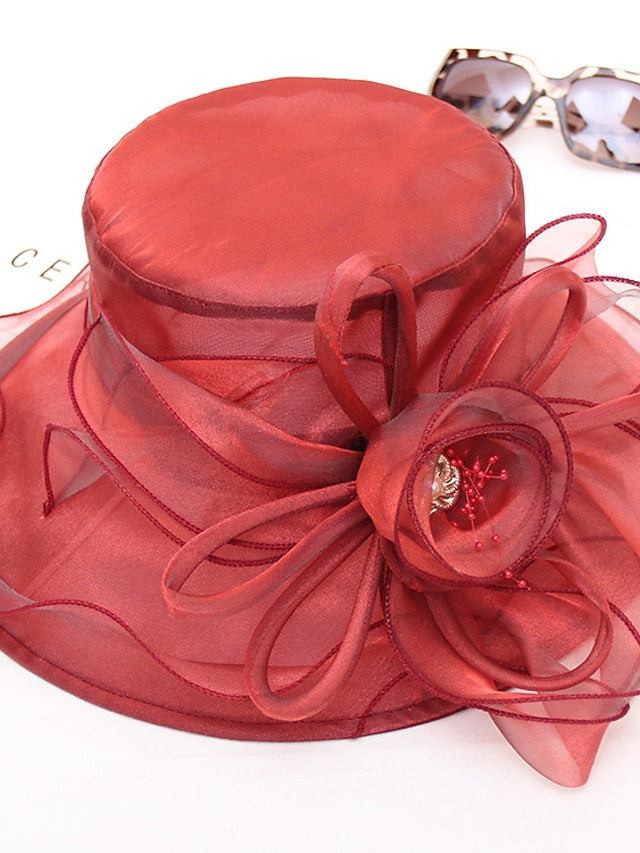 Women's Party Hat Party Wedding Street Flower Solid Color Wine Pink Hat Fall Winter Spring Summer - LuckyFash™