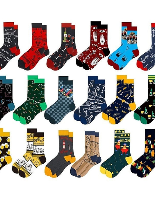 Unisex Crew Socks Work Daily Holiday Animal Patterned Dot Flower Polyester Cotton Simple Casual Lolita Casual Cute Casual / Daily 1 Pair - LuckyFash™