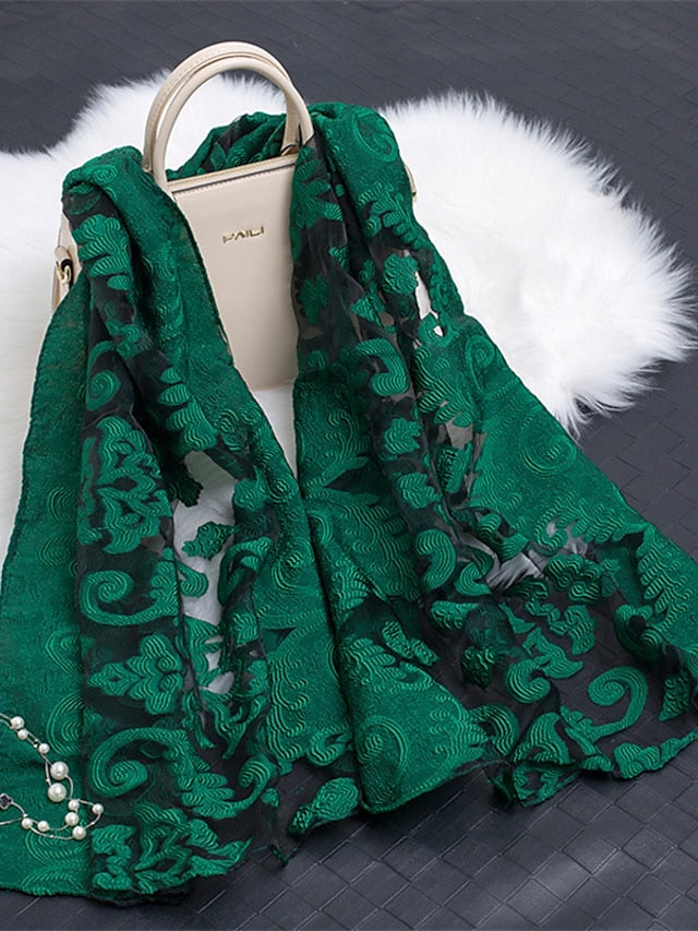 Boho Lady Women Long Soft Wrap Lady Shawl Organza Soft Scarf Scarves for Holiday Beach Accessories - LuckyFash™