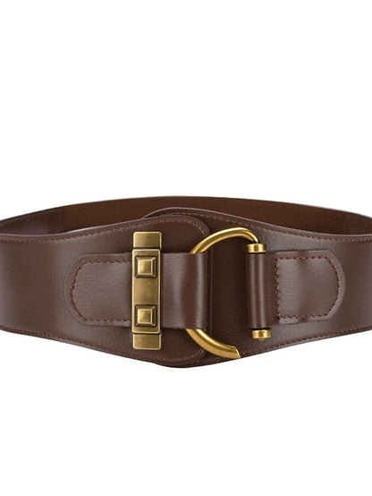 Women's Belt Faux Leather Black Pink Light Brown Khaki Red Wide Belt Outdoor Street Dailywear Holiday Pure Color / Spring / Summer / Fall / Winter - LuckyFash™