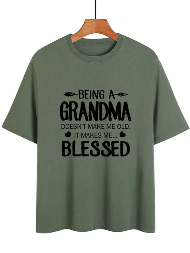 Being A Grandma Cotton-Blend Tshirts - LuckyFash™