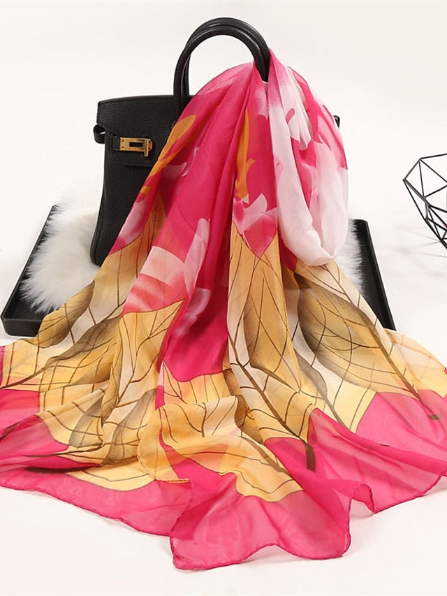 Spring Fashion Soft Scarf Women Retro Summer Chiffon Wrap Ladies Print Outdoor Beach Scarves And Shawl - LuckyFash™