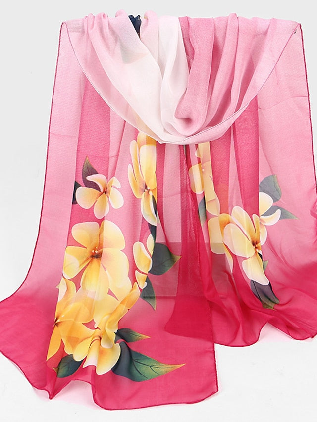 Women'S Spring And Summer Printed Chiffon Scarf Scarf Shawl Small Gauze Scarf - LuckyFash™