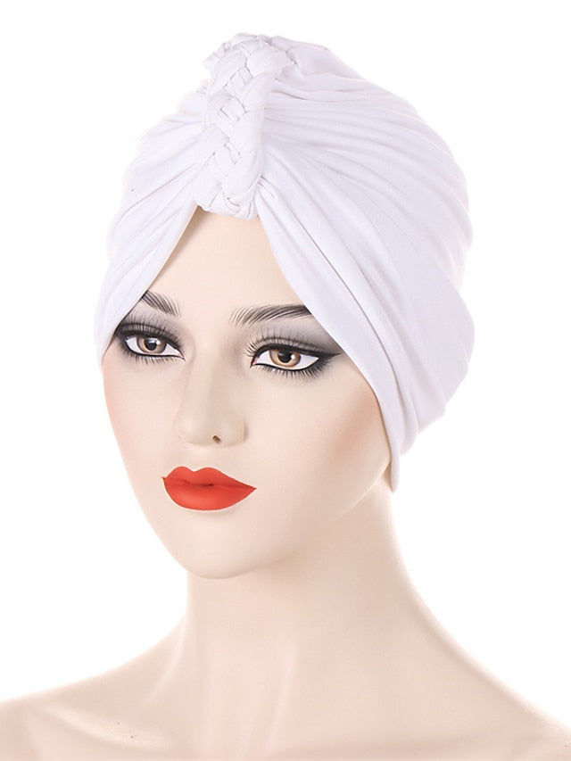 Fashion Inner Hijab Cap Black White Navy Colors Turban Hat Female Bandana Headband Women's Hair Cover Cap Ladies Head Wraps Muslim Headscarf Bonnet - LuckyFash™