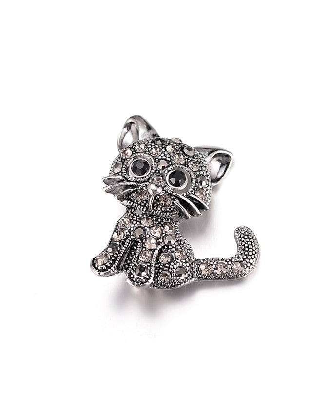 Women's Brooches Classic Cat Animals Stylish Brooch Jewelry Silver For Street Gift - LuckyFash™