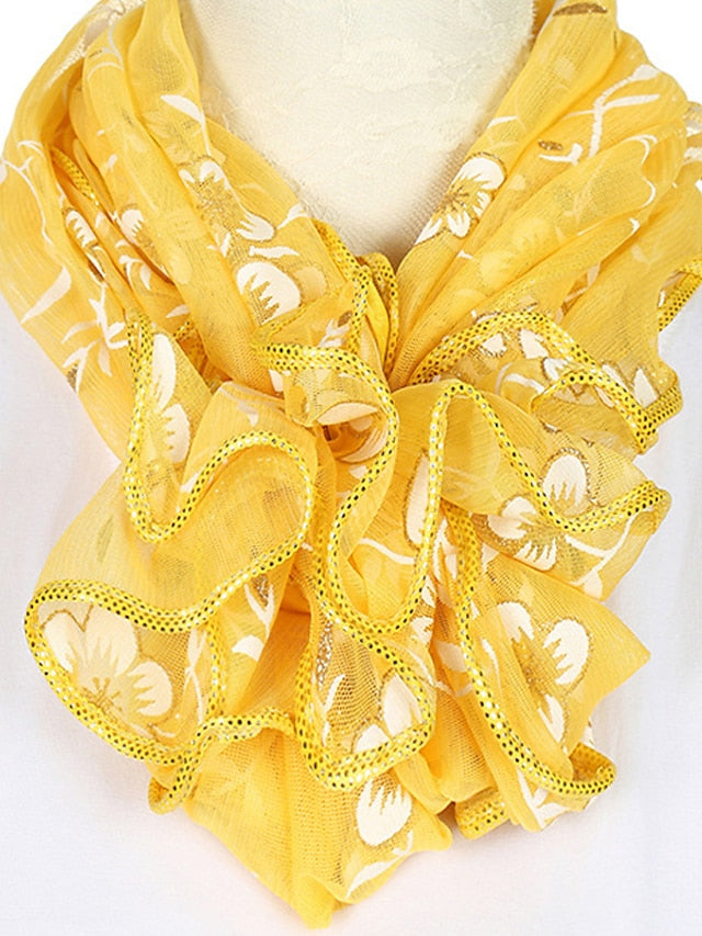 New Flower Embroidery Gauze Scarf Women Travel Holiday Sunscreen Beach Shawl Daily Streetwear Birthday Gift - LuckyFash™