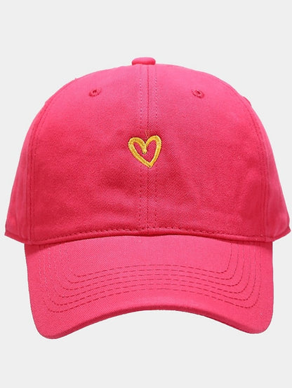 Cotton Baseball Caps Unisex Casual Sunhat Heart Embroidery Man Women Summer Hat Outsport Daily Duck Tongue Cap Couple Sun Visor - LuckyFash™
