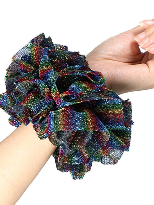Oversize Scrunchies Giant Large Intestine Big Hair Ties Elastic Rubber Bands Glitter Ponytail Holder Hijab Volumizing Scrunchies - LuckyFash™