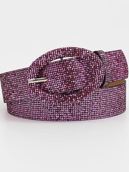 Women's Belt Leather Silver Light Yellow Fuchsia Gold Waist Belt Daily Pure Color - LuckyFash™