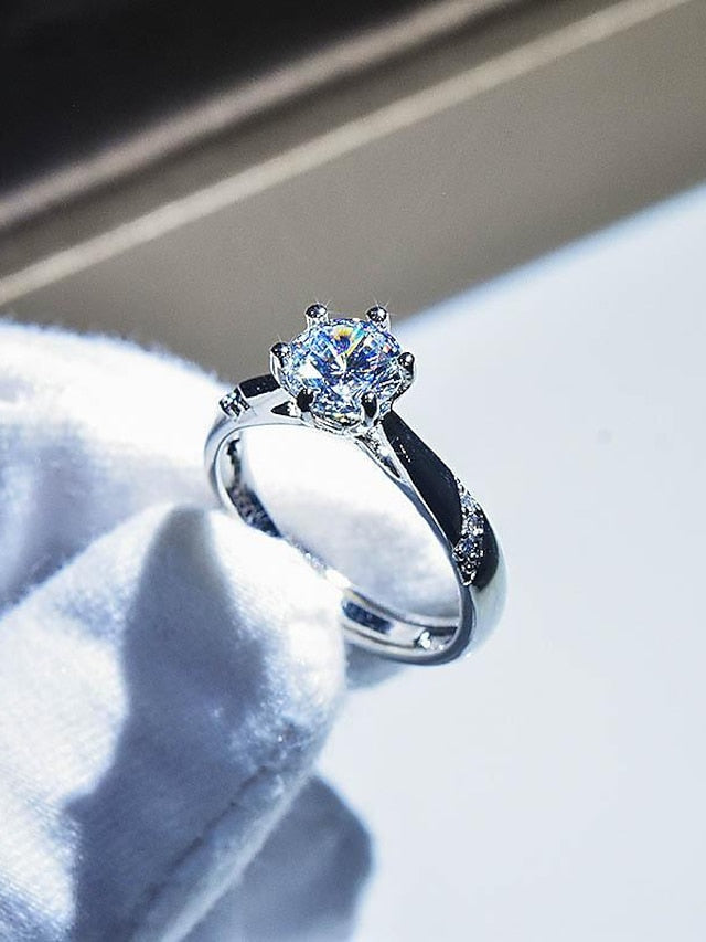 Wedding Ring For Women's Anniversary Party Evening Gift Imitation Diamond Alloy Classic - LuckyFash™