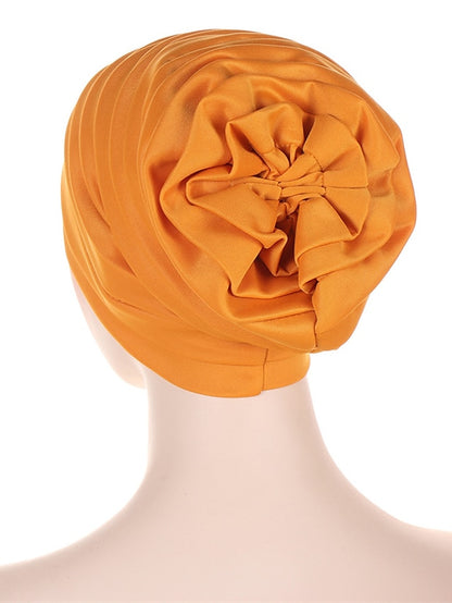 Candy Color Ladies Head Wraps Muslim Hijab Bonnets Fashion Headgear Trendy Elastic Full Body Pleated Turban Cap for Women - LuckyFash™