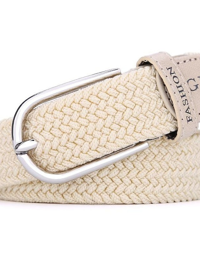 canvas woven thin belt ladies fashion elastic elastic belt korean women's pants belt - LuckyFash™