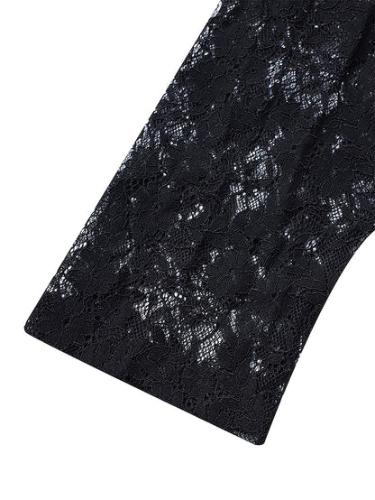 Womenâ€˜s Formal Party Dress Maxi long Dress Navy Blue 3/4 Length Sleeve Print Pure Color Ruched Lace Fall Winter V Neck Elegant Fashion Modern 2023 3XL - LuckyFash™