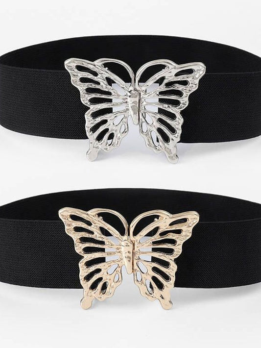 Women's Wide Belt Nylon Metal Bucke Bow Decor Formal Casual Party Daily Silver Gold - LuckyFash™