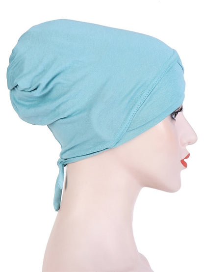 Muslim with Rope Scarf Hat Women Turban Soft Chemo Cap Hair Loss Islamic Headwrap Head Cover Wrap Caps Headwear Dubai Arab Bonnet New - LuckyFash™