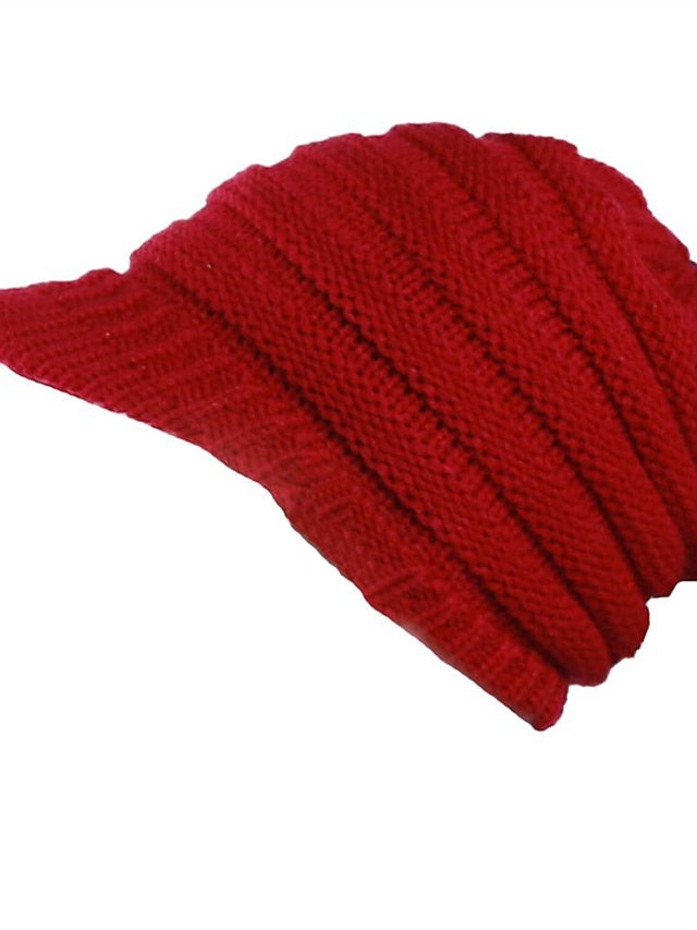 Women's Hat Baseball Cap Black Pink Dark Gray Outdoor Home Daily Knit Pure Color Windproof Warm Dustproof - LuckyFash™