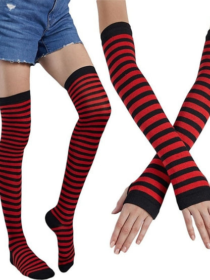 Women's Christmas Stockings Gloves Set Colorful Polyester Cotton Simple 1 Pair - LuckyFash™