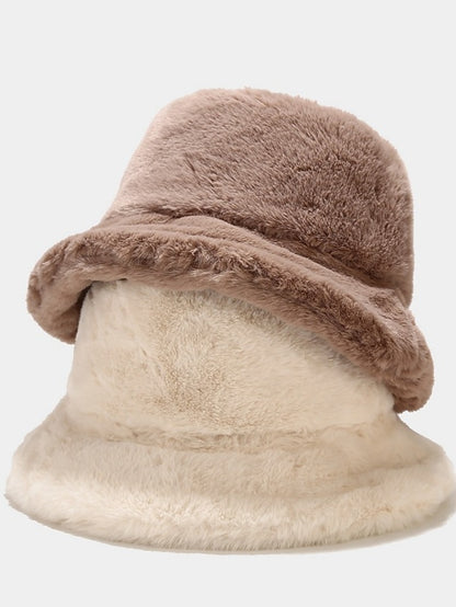 Winter Solid Fur Fluffy Bucket Hats Women Outdoor Warm Sun Hat Soft Furry Fisherman Cap Girl Fashion Panama Cap - LuckyFash™