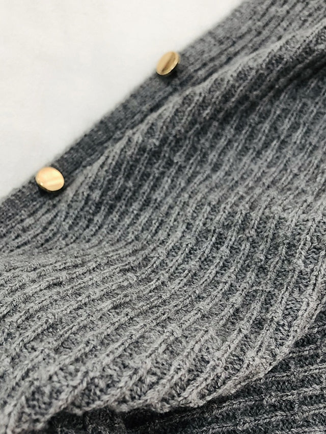 New Autumn Winter Women Ladies Thick Knitting Cape Coat Warm Poncho Oblique Stripe Coat Bohemian Shawl Scarf Solid Women Scarf - LuckyFash™