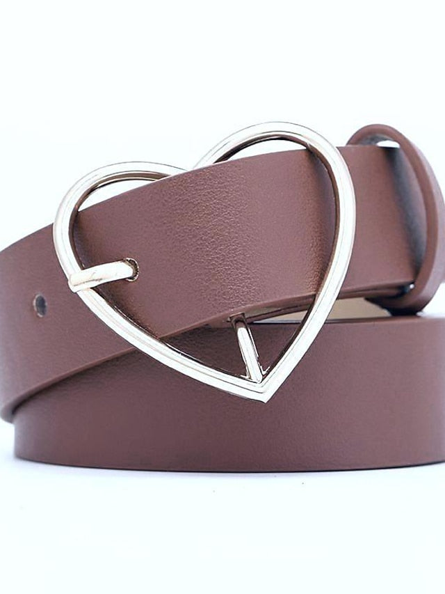 Women's Belt PU Black Brown Coffee Waist Belt Daily Work Pure Color / Spring / Summer / Fall / Winter / Alloy - LuckyFash™