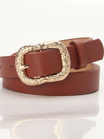 Women's Unisex PU Buckle Belt PU Leather Prong Buckle Plain Casual Classic Party Work Black Brown Coffee White - LuckyFash™
