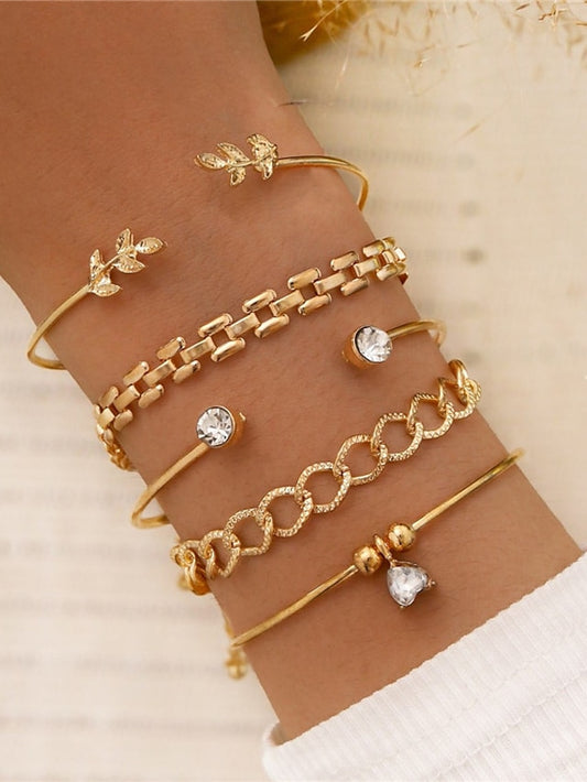 Women's Cuff Bracelet Heart Heart Punk Fashion Statement Polyamide Bracelet Jewelry Silver / Gold For Office Sport Gift Daily Date - LuckyFash™